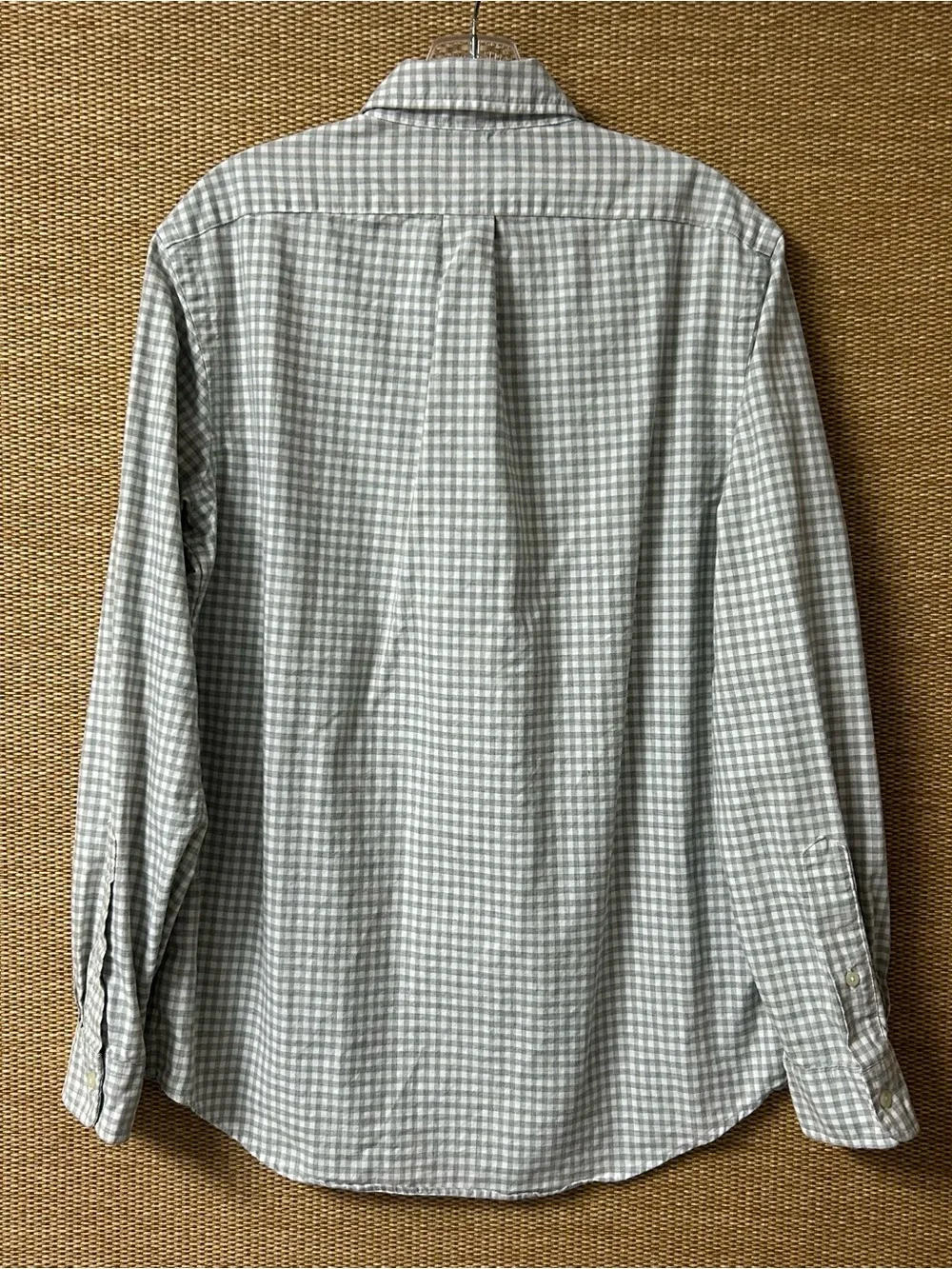 Polo Ralph Lauren Shirt Men’s M Gray White Check Long Sleeve Button Up Oxford